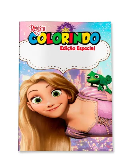 Livro de Colorir Rapunzel Enrolados 14x10 Personalizado | Kit Colorir Infantil | Lembrancinha Festa Infantil
