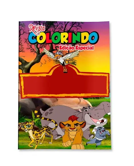 Livro de Colorir Rei Leão Guarda do Leão 14x10 Personalizado | Kit Colorir Infantil | Lembrancinha Festa Infantil