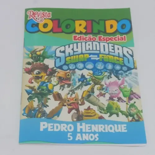 Livro de Colorir Skylanders 14x10 Personalizado | Kit Colorir Inf