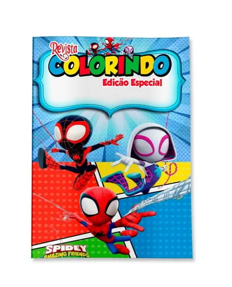 Livro de Colorir Spidey e Seus Amigos 14x10 Personalizado | Kit Colorir Infantil | Lembrancinha Festa Infantil