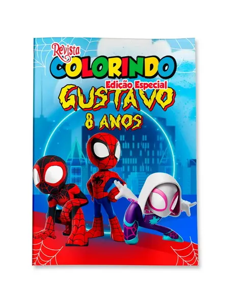 Livro de Colorir Spidey e Seus Amigos 14x10 Personalizado | Kit Colorir Infantil | Lembrancinha Festa Infantil