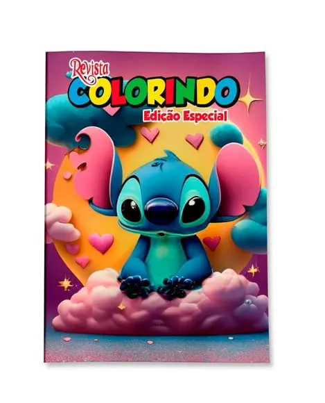 Livro de Colorir Stitch 14x10 Personalizado | Kit Colorir Infantil | Lembrancinha Festa Infantil