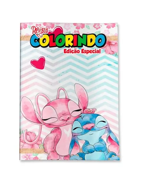 Livro de Colorir Stitch a Angel 14x10 Personalizado | Kit Colorir Infantil | Lembrancinha Festa Infantil