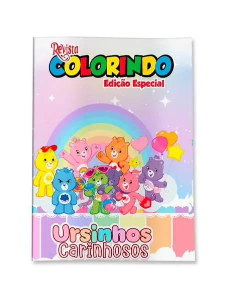 Livro de Colorir Ursinhos Carinhosos 14x10 Personalizado | Kit Colorir Infantil | Lembrancinha Festa Infantil