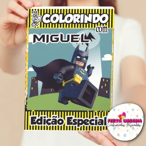 Livro de Colorir s Batman Tam G 15x21 Cm Personalizado | Kit Colorir Infantil | Lembrancinha Festa Infantil