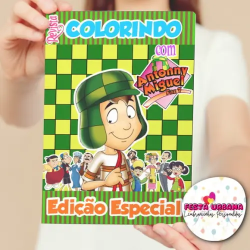 Livro de Colorir s Chaves Tam G 15x21 Cm Personalizado | Kit Colorir Infantil | Lembrancinha Festa Infantil