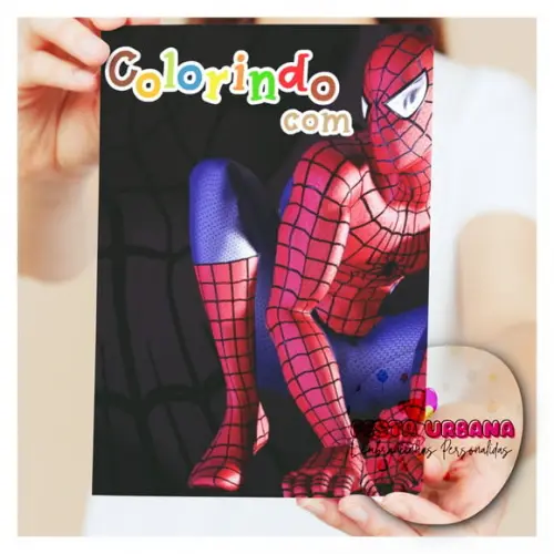 Livro de Colorir s Homem Aranha Tam G 15x21 Cm Personalizado | Kit Colorir Infantil | Lembrancinha Festa Infantil