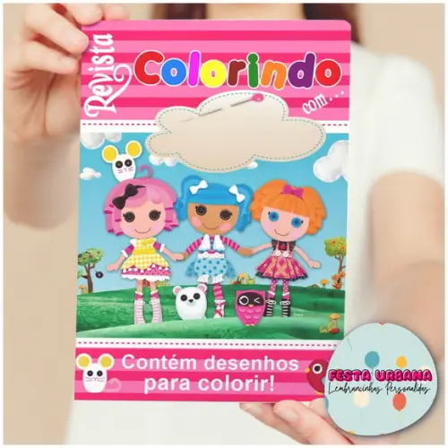 Livro de Colorir s Laloopsy Tam G 15x21 Cm Personalizado | Kit Colorir Infantil | Lembrancinha Festa Infantil