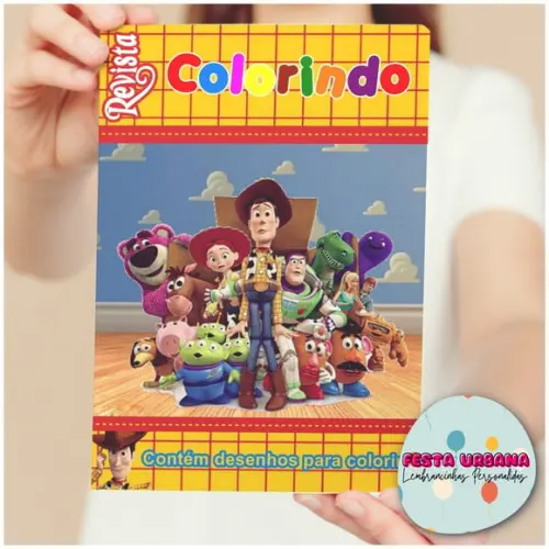 Livro de Colorir s Toy Story Tam G 15x21 Cm Personalizado | Kit Colorir Infantil | Lembrancinha Festa Infantil