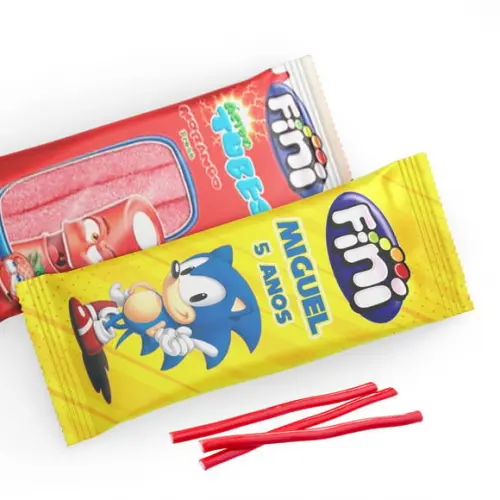 Rotulo Bala Fini Sonic | Lembrancinha Festa Infantil