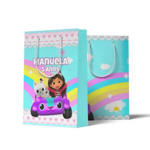 Sacolinha Personalizada Personalizada a Casa Mágica da Gabby | Lembrancinha Festa Infantil