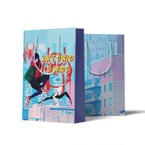 Sacolinha Personalizada Personalizada Homem Aranha Aranhaverso | Lembrancinha Festa Infantil