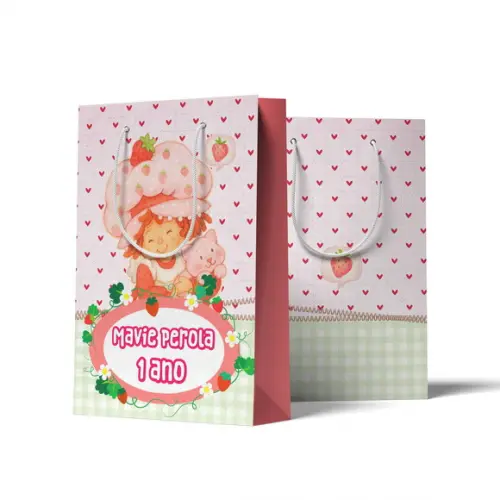 Sacolinha Personalizada Personalizada Moranguinho Antiga Anos 80 | Lembrancinha Festa Infantil