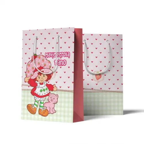 Sacolinha Personalizada Personalizada Moranguinho Antiga Anos 80 | Lembrancinha Festa Infantil