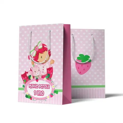 Sacolinha Personalizada Personalizada Moranguinho Baby | Lembrancinha Festa Infantil