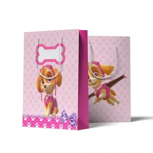 Sacolinha Personalizada Personalizada Patrulha Canina Rosa | Lembrancinha Festa Infantil