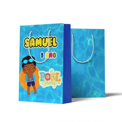Sacolinha Personalizada Personalizada Pool Party Menino | Lembrancinha Festa Infantil