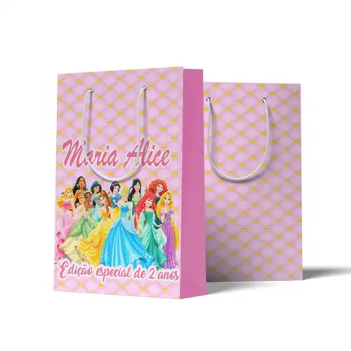 Sacolinha Personalizada Personalizada Princesas | Lembrancinha Festa Infantil