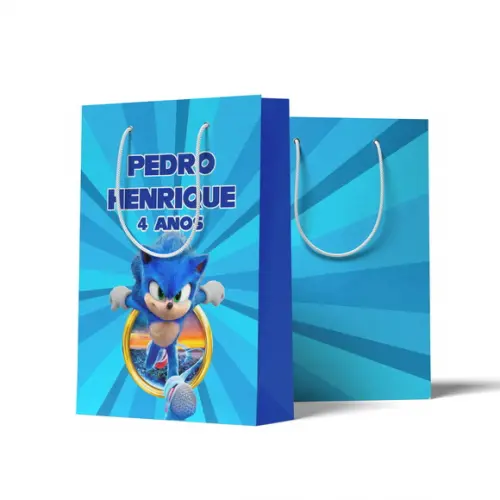 Sacolinha Personalizada Personalizada Sonic | Lembrancinha Festa Infantil