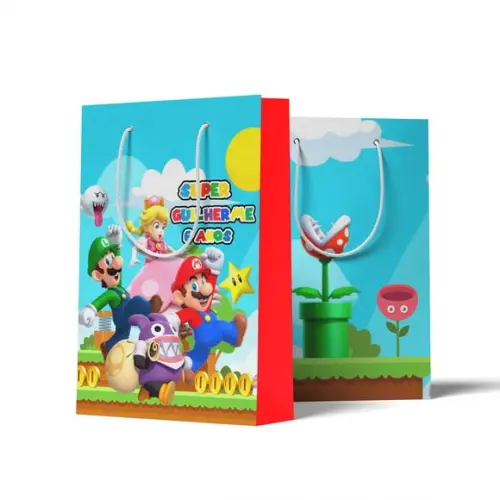 Sacolinha Personalizada Personalizada Super Mario | Lembrancinha Festa Infantil