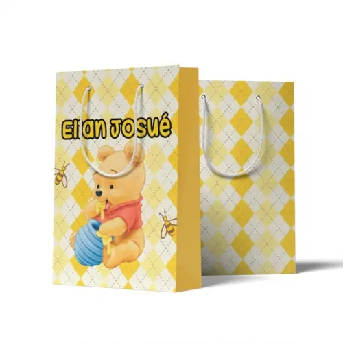 Sacolinha Personalizada Personalizada Ursinho Pooh | Lembrancinha Festa Infantil