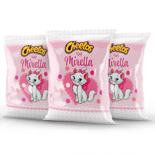 Salgadinho Cheetos Personalizado Gatinha Marie | Lembrancinha Festa Infantil