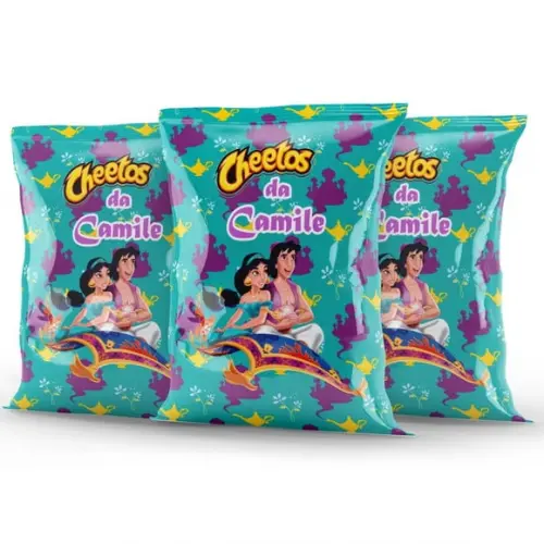 Salgadinho Cheetos Personalizado Jasmine Princesa | Lembrancinha Festa Infantil