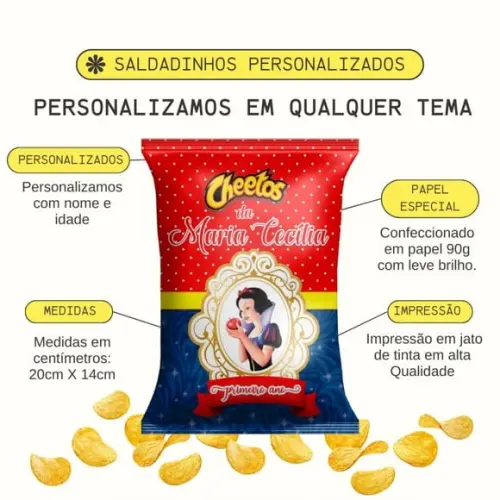 Salgadinho Cheetos Personalizado Pequeno Principe | Lembrancinha 