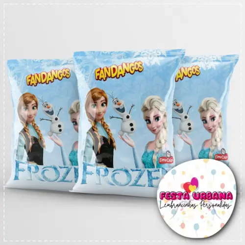 Saquinho Metalizado Ziplock Frozen Ana E Elsa Personalizado | Lembrancinha Festa Infantil