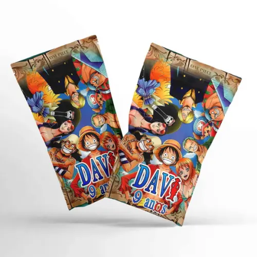Saquinho Metalizado Ziplock One Piece G 12 x 20 cm Personalizado | Lembrancinha Festa Infantil