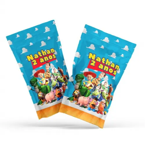 Saquinho Metalizado Ziplock Toy Store G 12 X20 cm Personalizado | Lembrancinha Festa Infantil