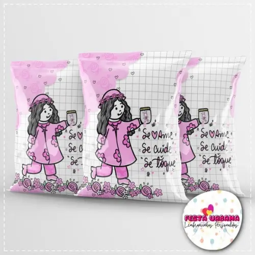 Saquinho Outubro Rosa Personalizado | Lembrancinha Festa Infantil