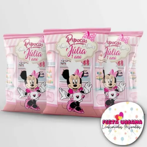 Saquinho Confeitaria da Minnie Personalizado | Lembrancinha Festa Infantil