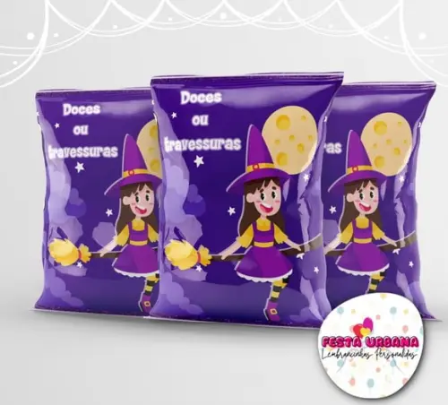 Saquinho Dia Das Bruxas Halloween Personalizado | Lembrancinha Festa Infantil