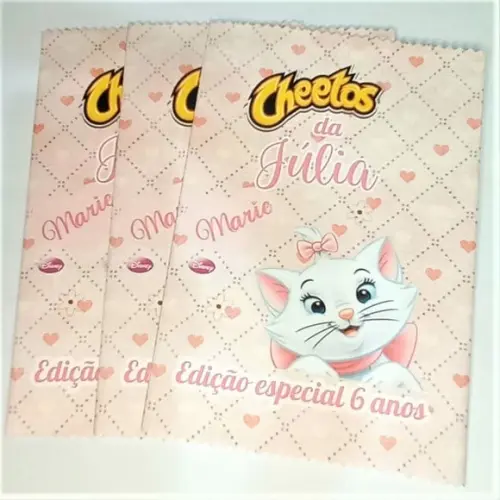 Saquinho Gatinha Marie Personalizado | Lembrancinha Festa Infanti