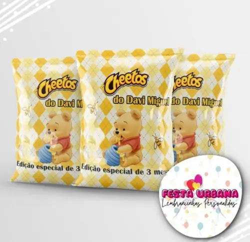 Saquinho Ursinho Pooh Personalizado | Lembrancinha Festa Infantil