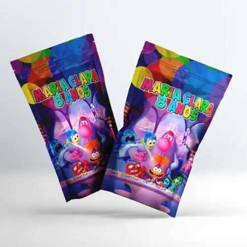 Saquinho Metalizado Ziplock Zip Lock Divertidamente 2 G 12 X20 cm Personalizado | Lembrancinha Festa Infantil