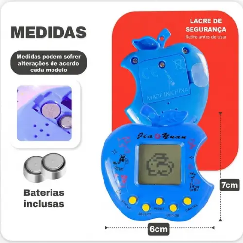 Saquinho Metalizado Ziplock Tamagotchi Naruto Bichinho Virtual no