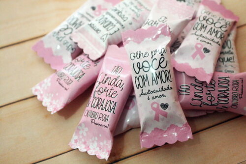 Balinha Outubro Rosa Personalizada | Lembrancinha Evento