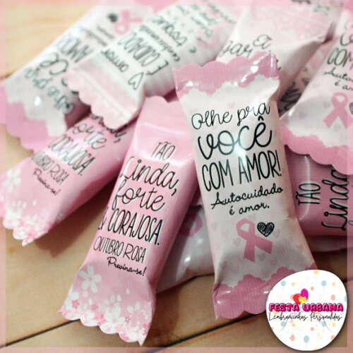 Balinha Outubro Rosa Personalizada | Lembrancinha Evento