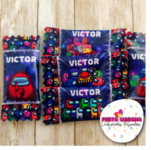 Bala Personalizada Among Us | Lembrancinha Festa Infantil