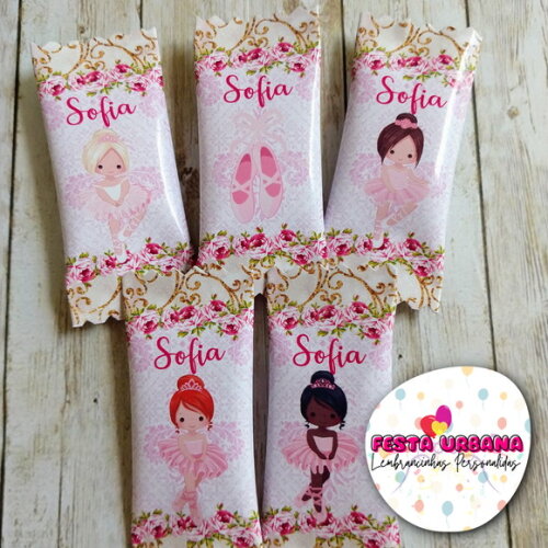 Bala Personalizada Bailarina | Lembrancinha Festa Infantil