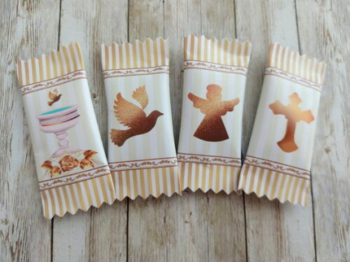Bala Personalizada Batizado Dourado | Lembrancinha Festa Infantil