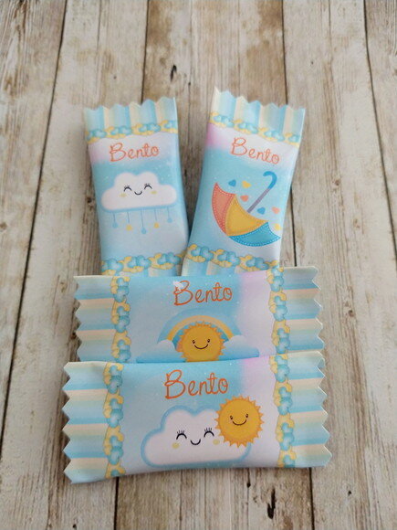 Bala Personalizada Chuva de Amor Azul | Lembrancinha Festa Infant
