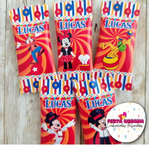 Bala Personalizada Circo Mickey | Lembrancinha Festa Infantil