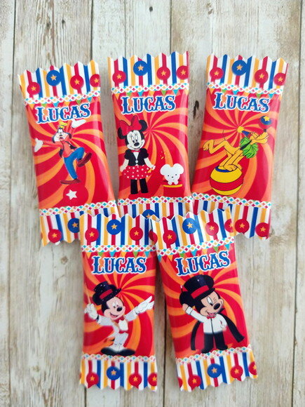 Bala Personalizada Circo Mickey | Lembrancinha Festa Infantil