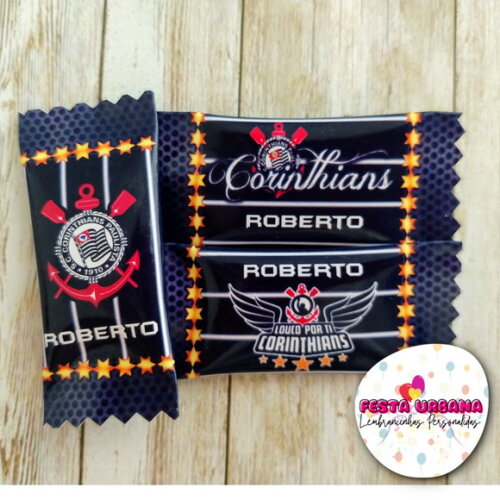 Bala Personalizada Corinthians | Lembrancinha Festa Infantil