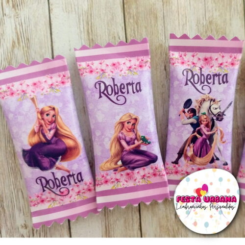 Bala Personalizada Enrolados Rapunzel | Lembrancinha Festa Infantil