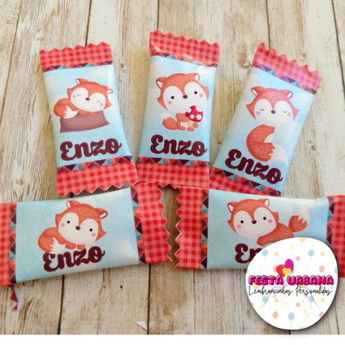 Bala Personalizada Raposinha | Lembrancinha Festa Infantil