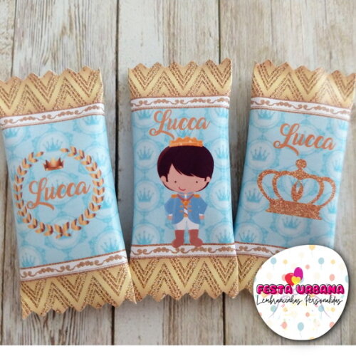 Bala Personalizada Príncipe Realeza | Lembrancinha Festa Infantil